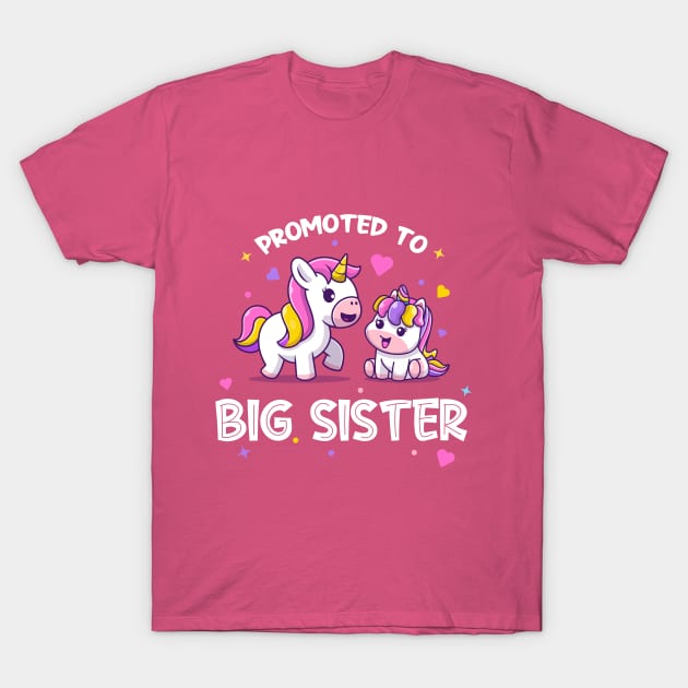 Promoted to big sister (on dark colors) T-Shirt by Messy Nessie